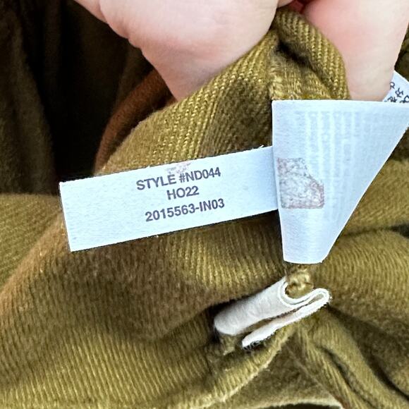 MADEWELL Flannel Lucie V-Neck Smocked Mini Dress Olive Green {OO20} - Picture 7 of 7